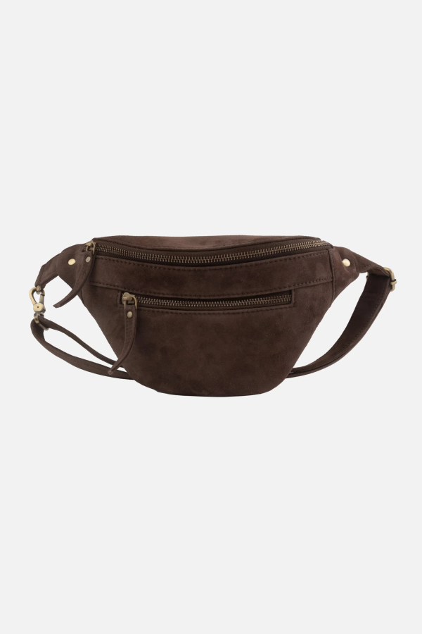 Amsterdam Heritage Belle Suede Leather Belt Bag - Brown Suede
