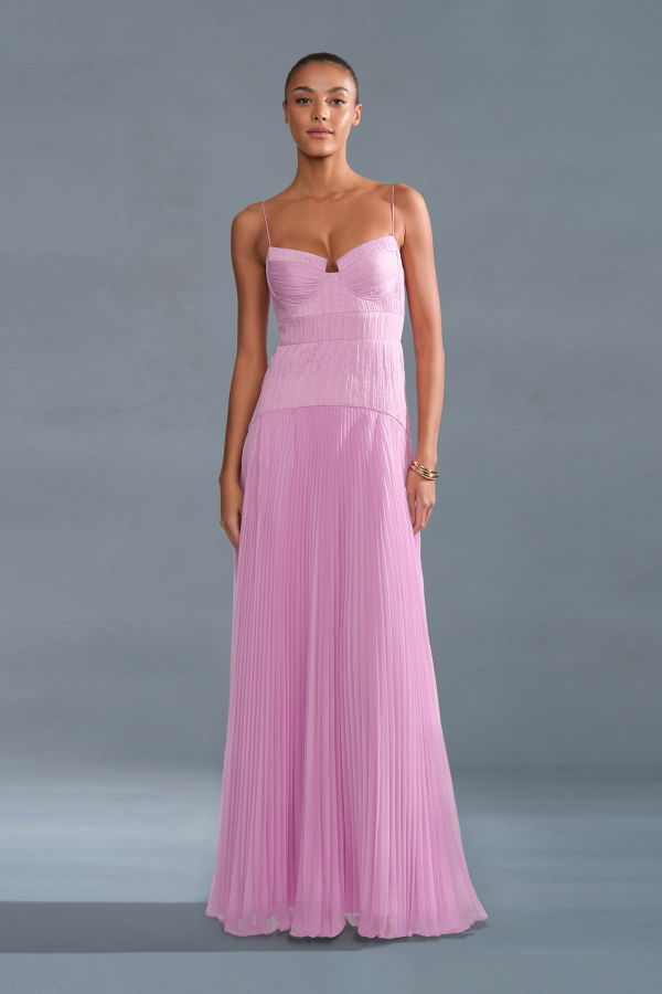 Amur Saylor Pleated Gown - Pink Hyacinth