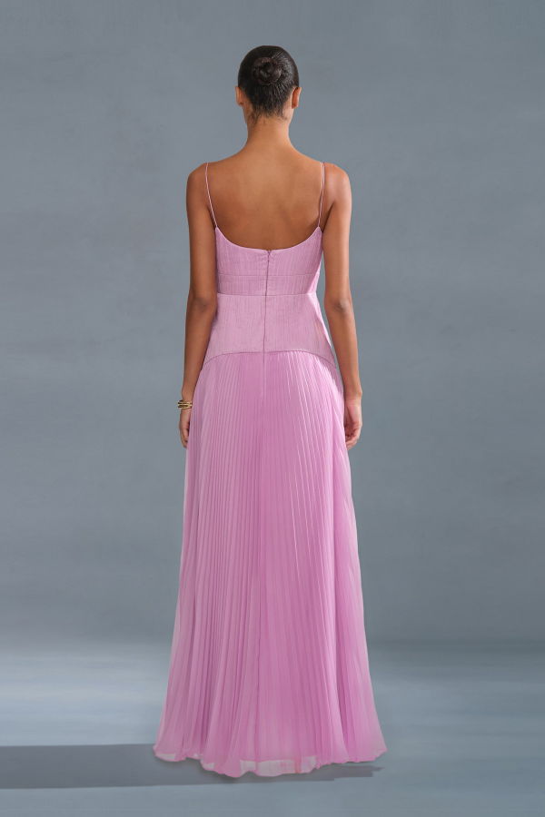Amur Saylor Pleated Gown - Pink Hyacinth