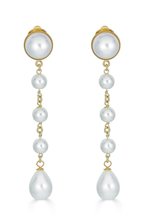 Cristina Sabatini Angela Earrings - Pearl Gold