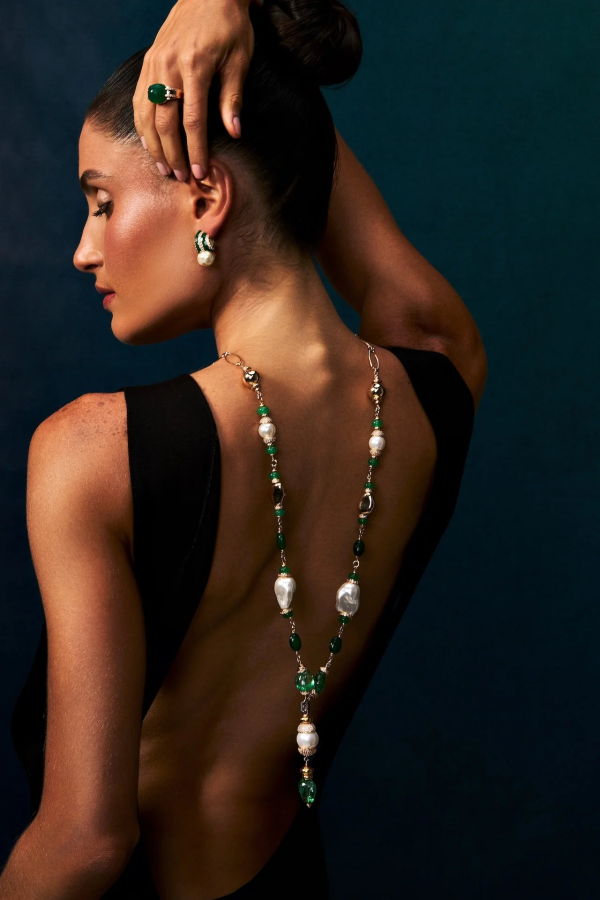 Cristina Sabatini Graz Necklace - Green Agate