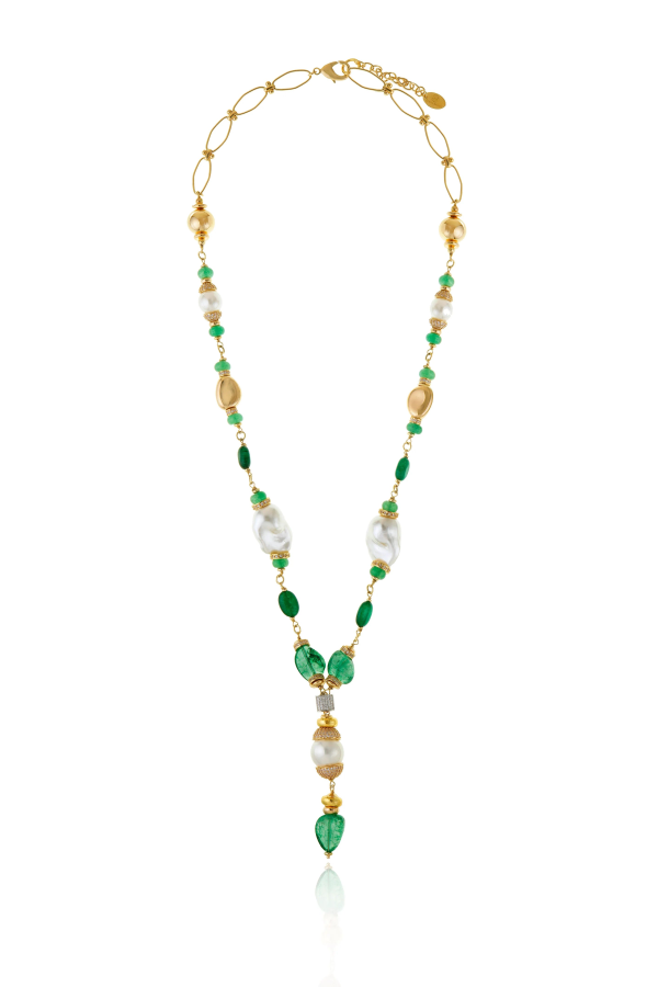 Cristina Sabatini Graz Necklace - Green Agate