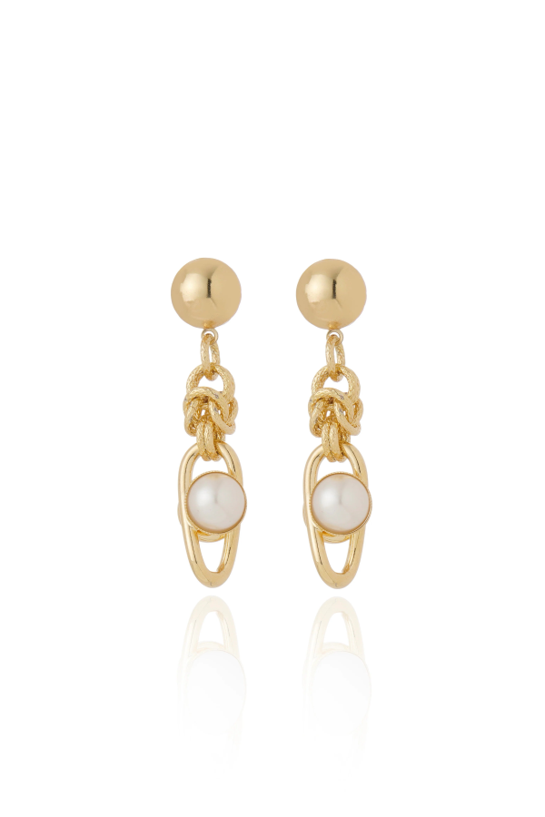 Cristina Sabatini Lisanza Earrings - Pearl Gold