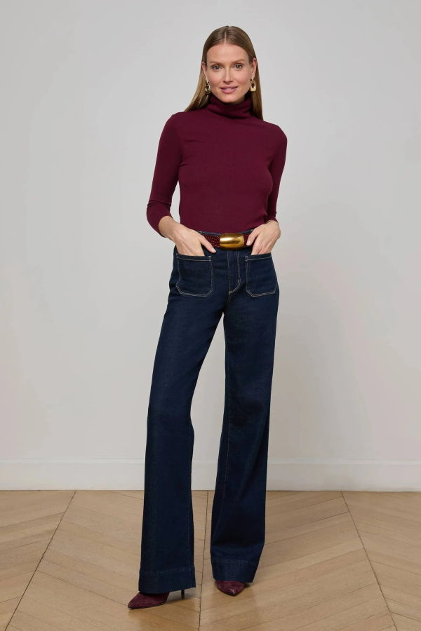 L'agence Nolan High Rise Patch Pocket Wide Leg Jeans - Koval