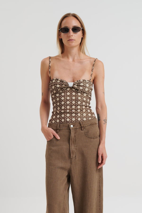 Nanushka Kauit Top - Rattan Polka
