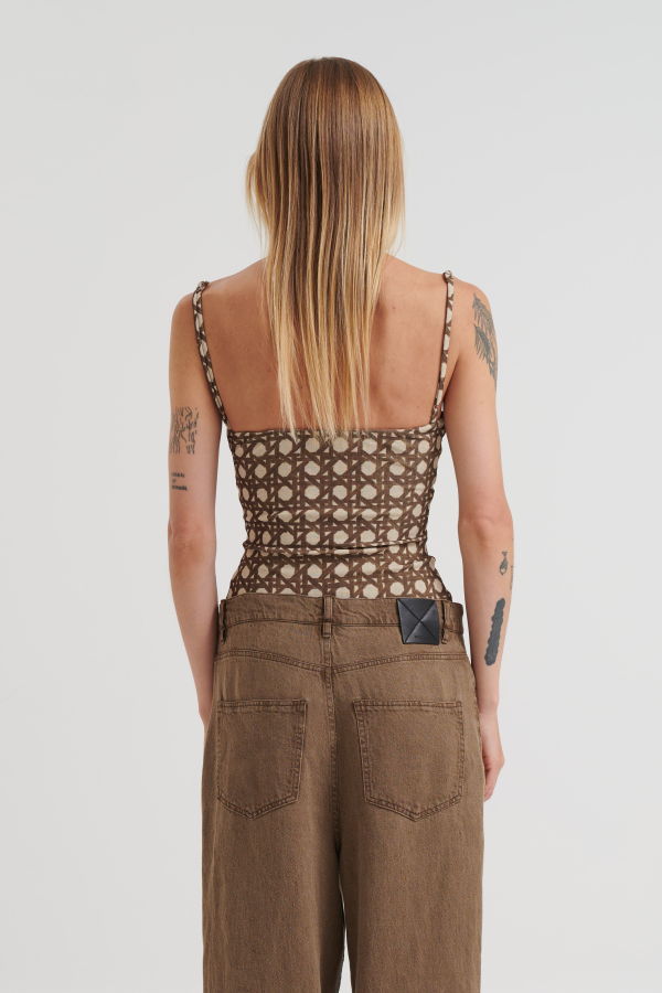 Nanushka Kauit Top - Rattan Polka