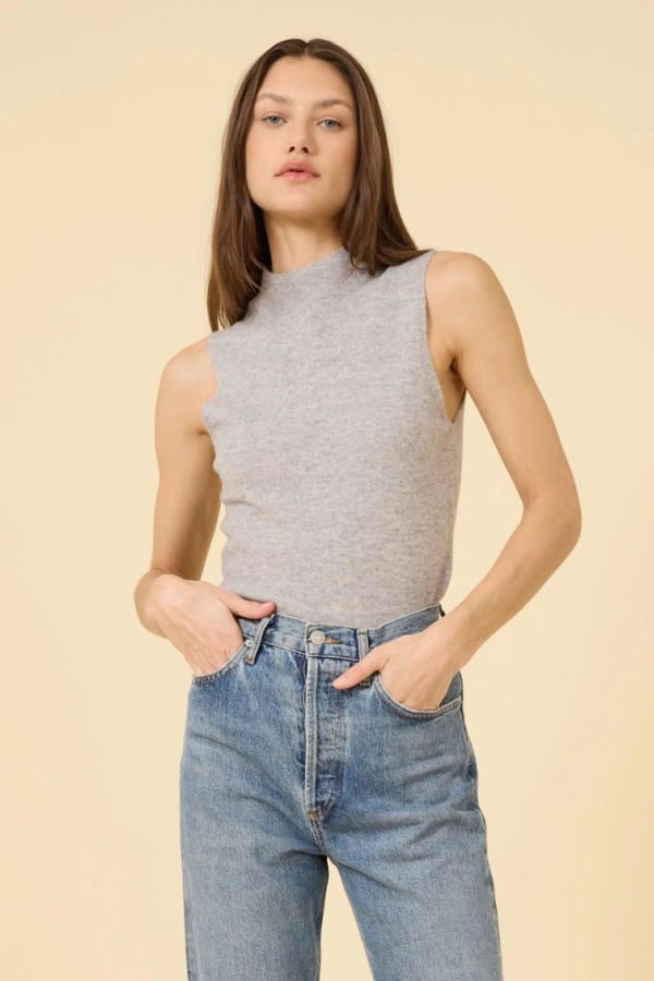 ONE GREY DAY Amari Cashmere Tank - Heather Grey