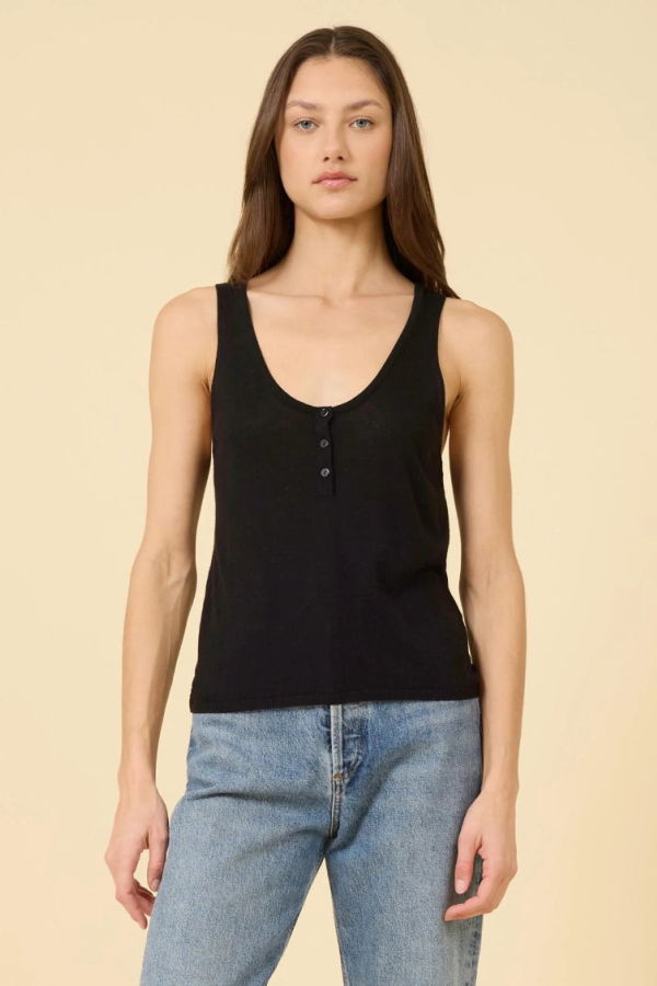 ONE GREY DAY Bianca Tank - Black/Heather Grey