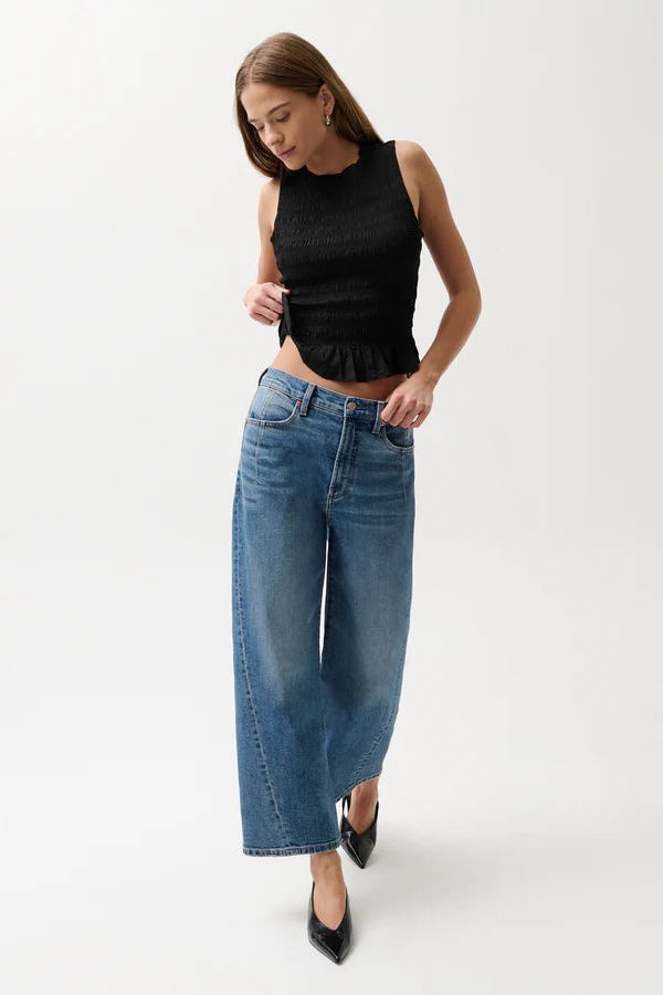 PISTOLA Denim Kyra Ankle High Rise Bowed Ankle Pants - Soho