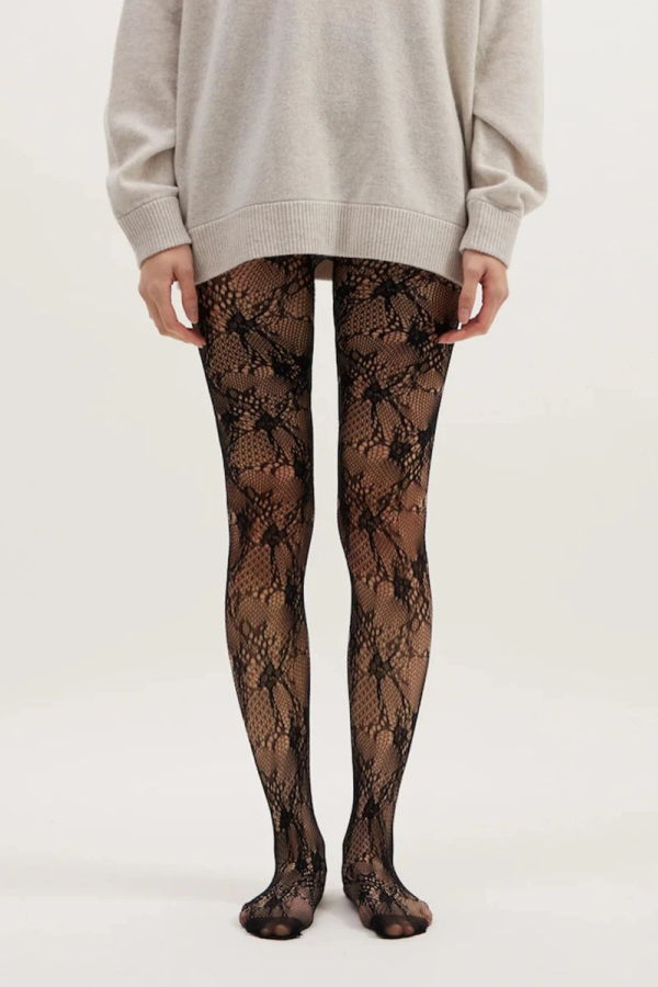Remain Iris Stockings - Black/Heather Grey
