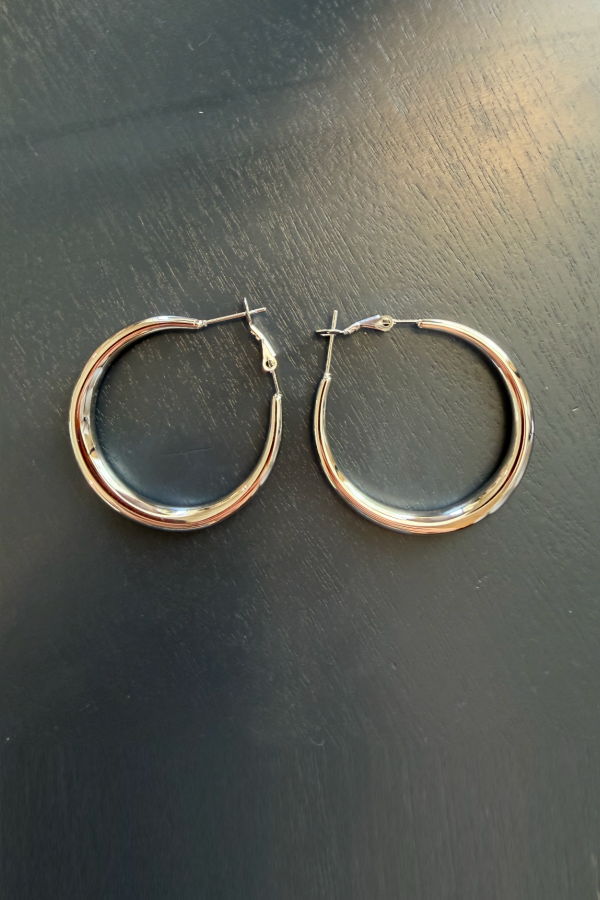 Xtraordinary Flair Round Hoops Medium Earrings - Silver