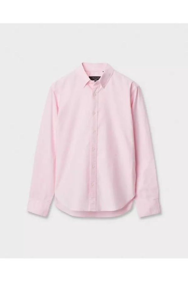Rag & Bone Rb Classic Oxford Shirt - Light Pink Stripe