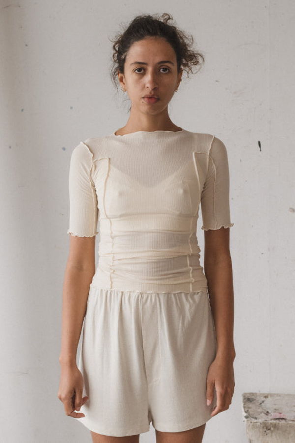 Baserange Omato 3/4 Tee Shirt - Off White