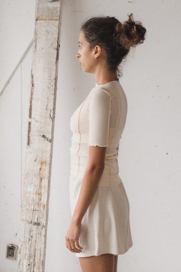 Baserange Omato 3/4 Tee Shirt - Off White