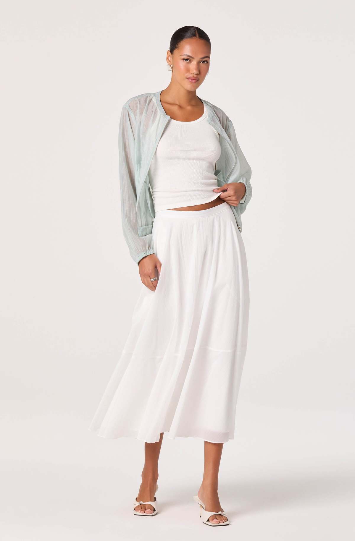 ASTR The Label Grace Nylon Midi Skirt - Image 3 of 6