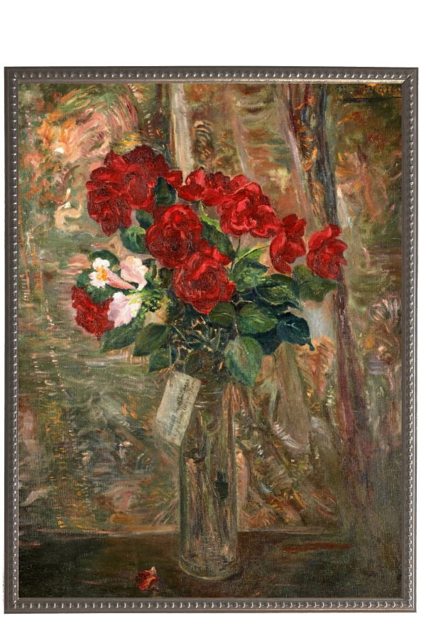 Antique Curiosities Vintage Floral Oil Painting Reproduction