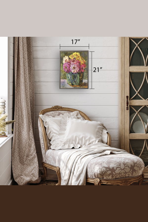 Antique Curiosities Vintage Floral Oil Reproduction Framed Art