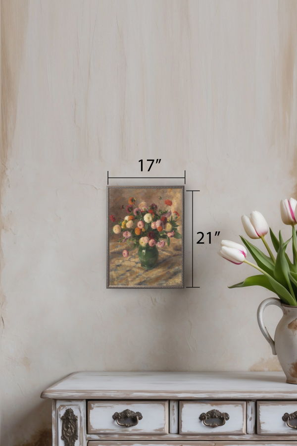 Antique Curiosities Vintage Floral Oil Reproduction Framed Art