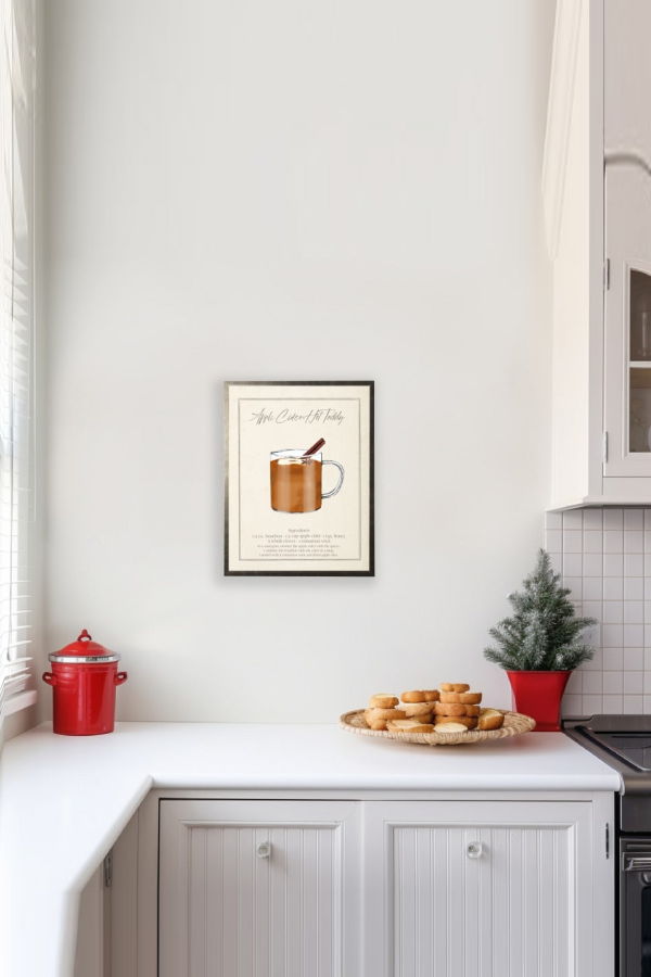 Antique Curiosities Watercolor Apple Cider Hot Toddy Cocktail and Recipe Print