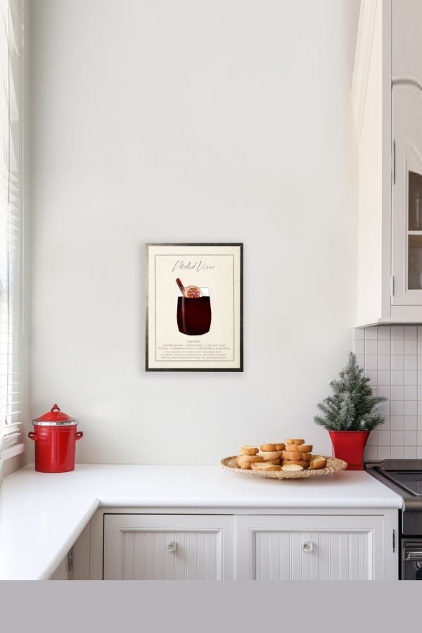 Antique Curiosities Watercolor Mulled Wine Cocktail and Recipe Art Print