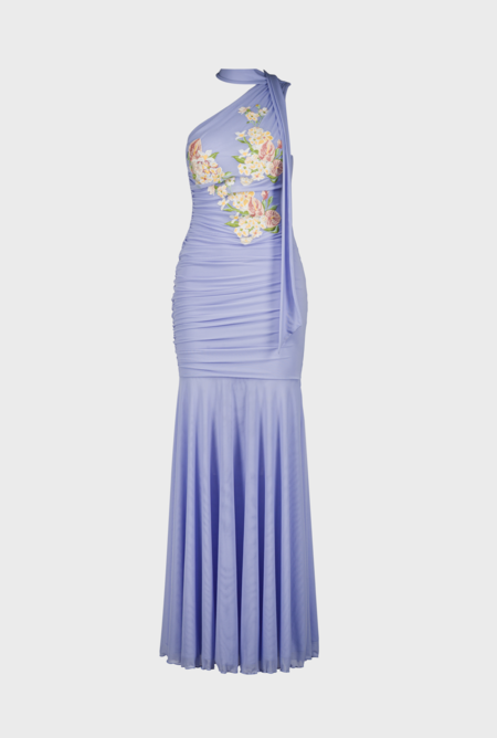 saemdi floral printed mesh dress Mesh Floral Dress in Black