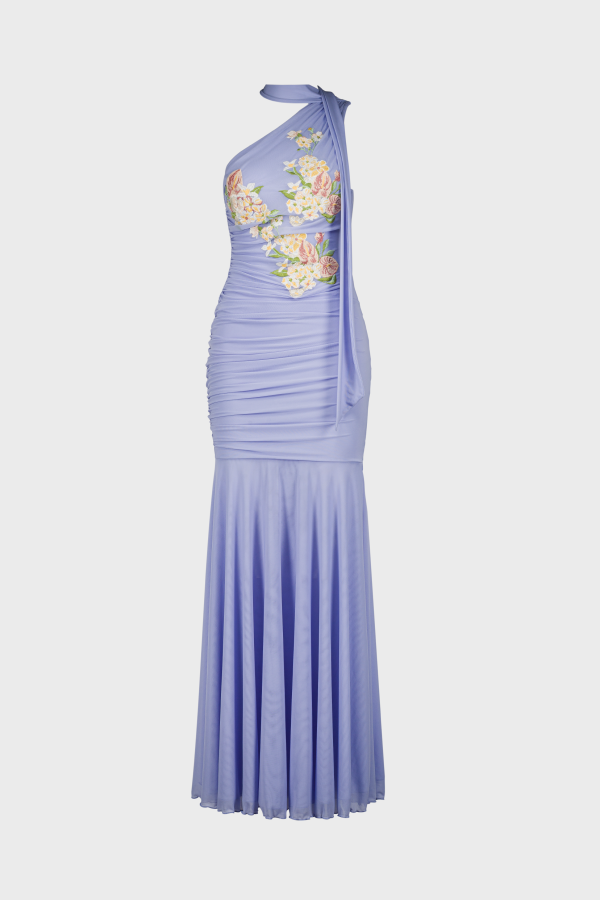 SAEMDI Alba Embroidered Mesh Dress