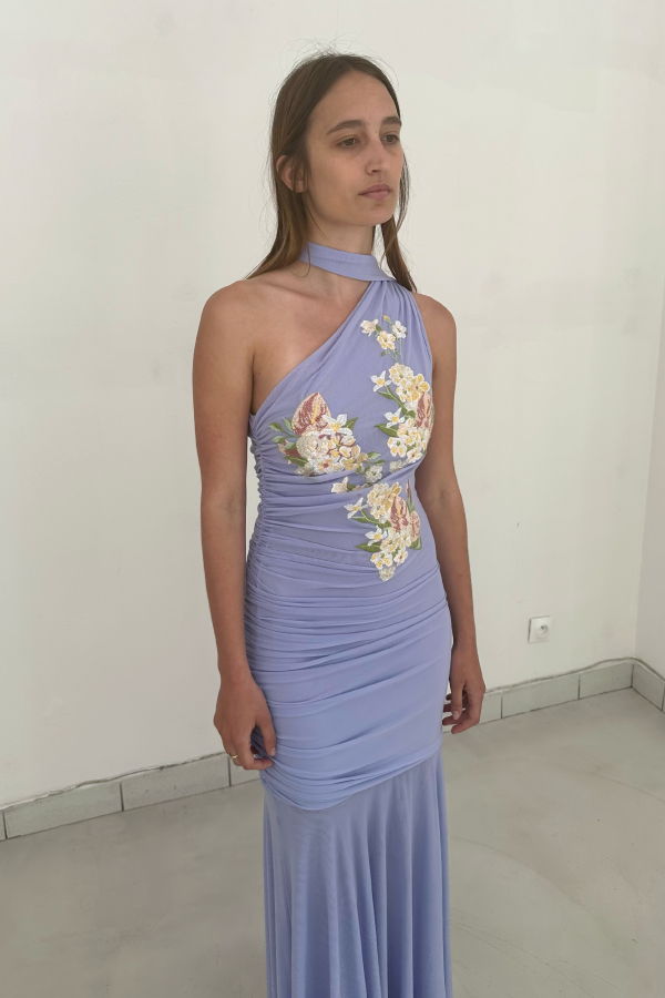 SAEMDI Alba Embroidered Mesh Dress