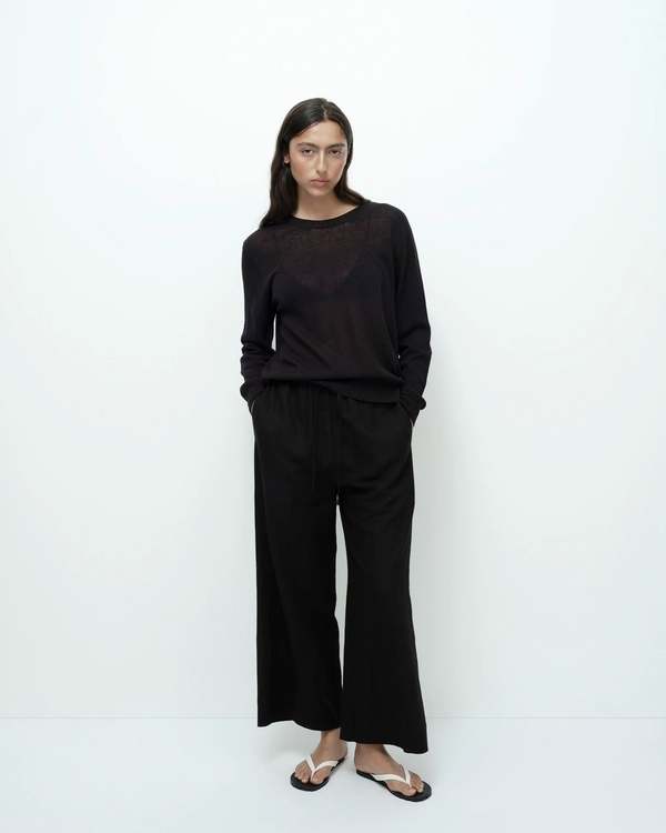 Mijeong Park Linen Blend Cropped Pants Mijeong Park Linen Blend Cropped Pants