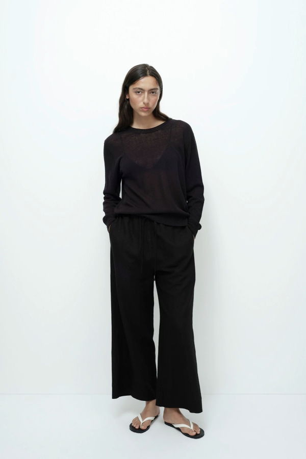 Mijeong Park Linen Blend Cropped Pants