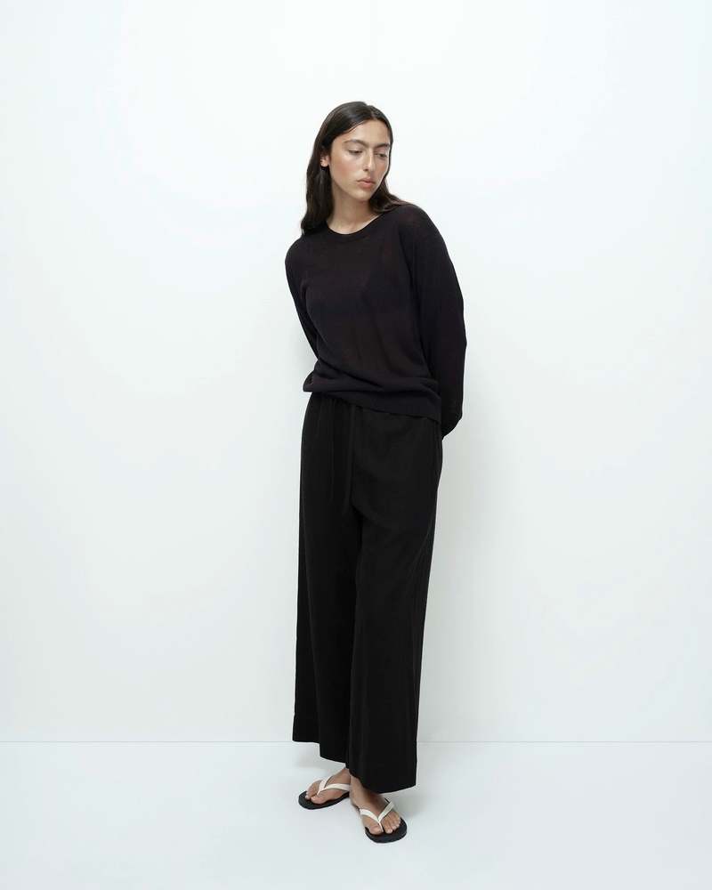 Mijeong Park Linen Blend Cropped Pants