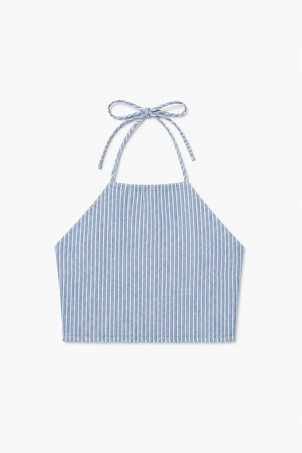 Colmillo de Morsa Striped Denim Halter Top