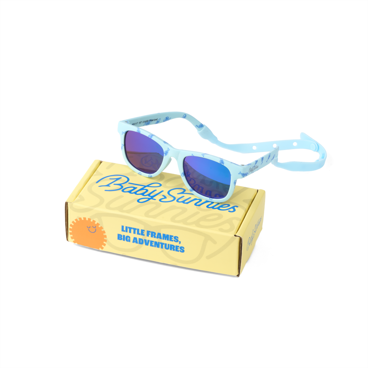 KIDS Baby Sunnies Fish Baby Polarized Strap UV Protection 0-24 Sunglasses - Blue - Image 3 of 12