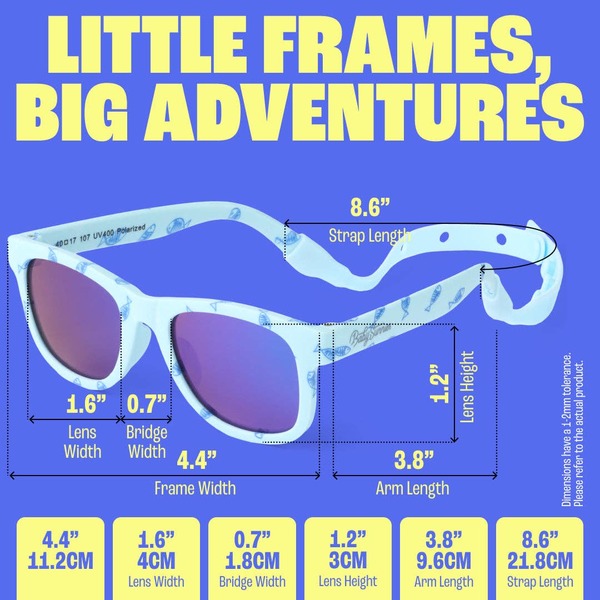 KIDS Baby Sunnies Fish Baby Polarized Strap UV Protection 0-24 Sunglasses - Blue
