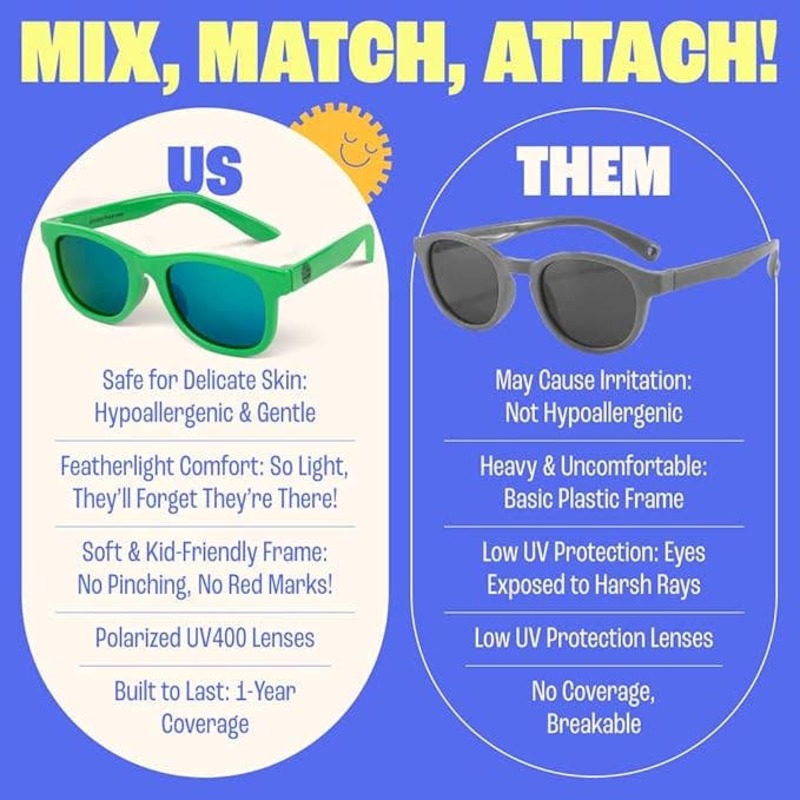 KIDS Baby Sunnies Polarized UV Protection 3-8 Sunglasses - Neon Green