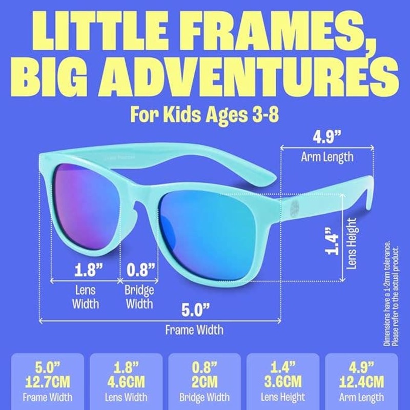 KIDS Baby Sunnies Polarized UV400 Protection 3-8 Age Sunglasses - Sky Blue