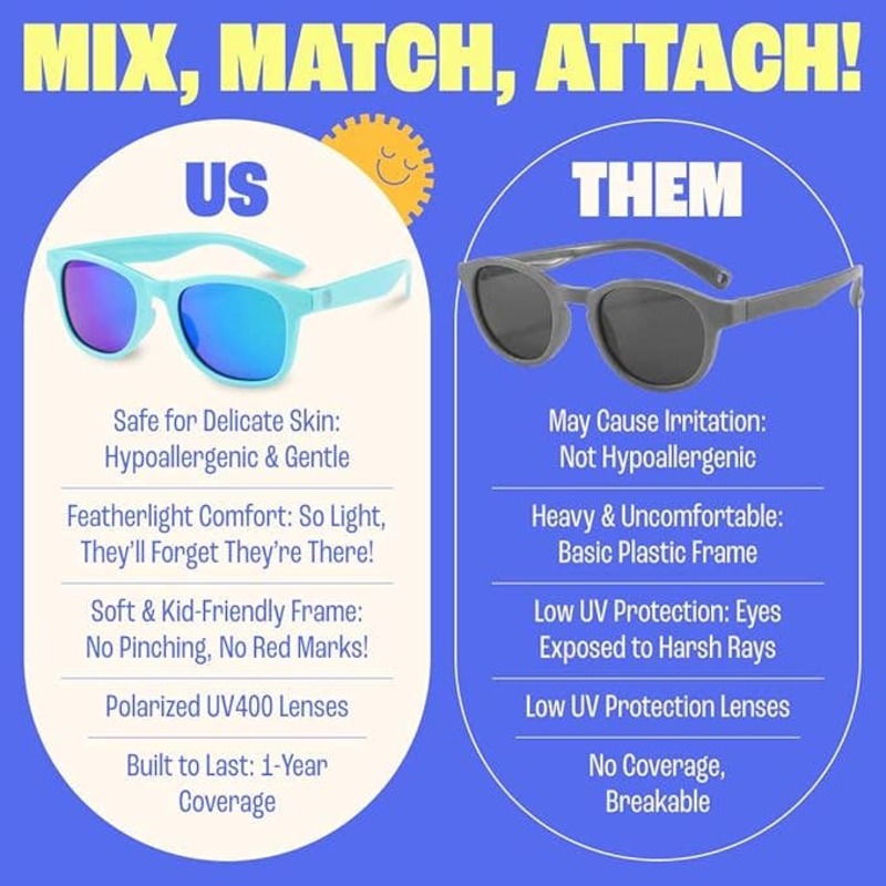 KIDS Baby Sunnies Polarized UV400 Protection 3-8 Age Sunglasses - Sky Blue