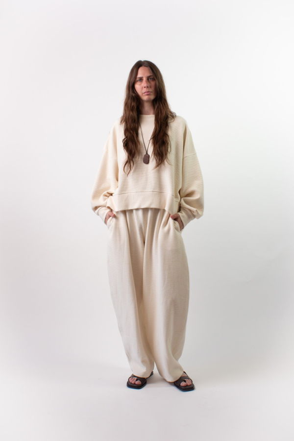 NA NIN Camden Rippled Cotton Curve Pant