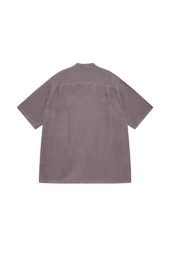 Comme des Garçons Grey Cupra Stripe Garment Dyed Short Sleeve Shirt