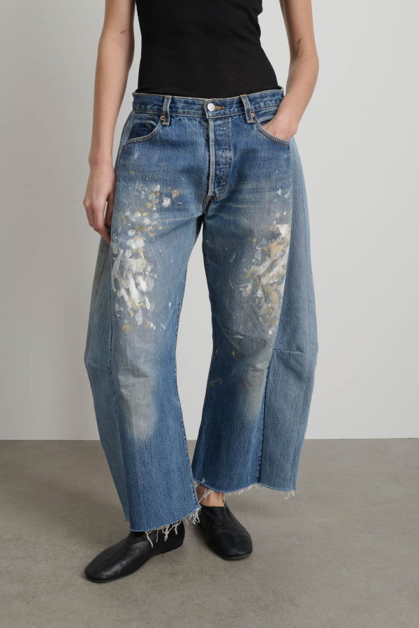 B Sides Vintage Lasso Hand Painted Barrel Jeans - Vintage Indigo