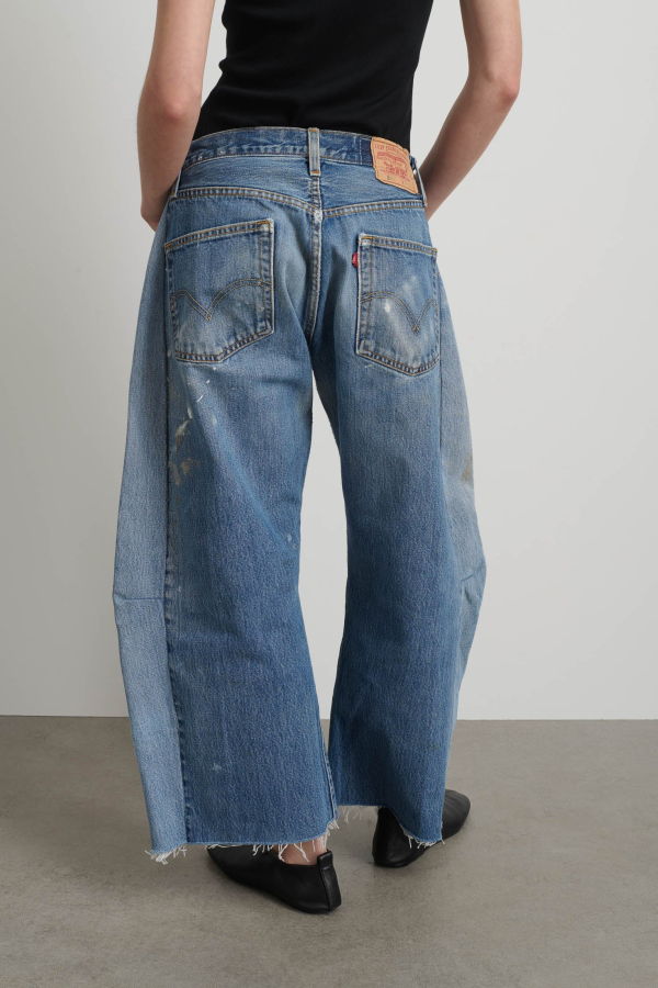 B Sides Vintage Lasso Hand Painted Barrel Jeans - Vintage Indigo