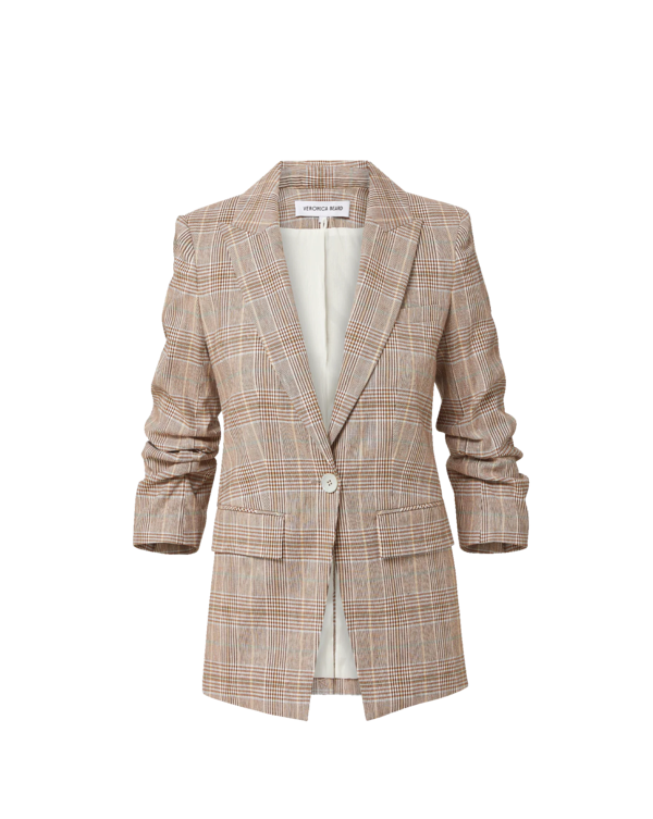 Veronica Beard Clayton Plaid Dickey Jacket - Raisin Multi