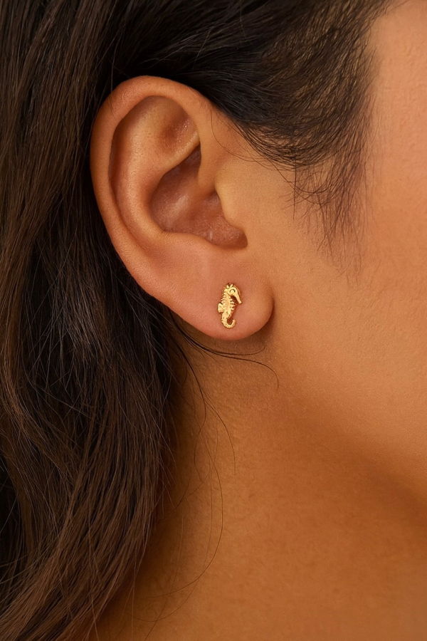 Peter + June Seahorse Stud Earrings