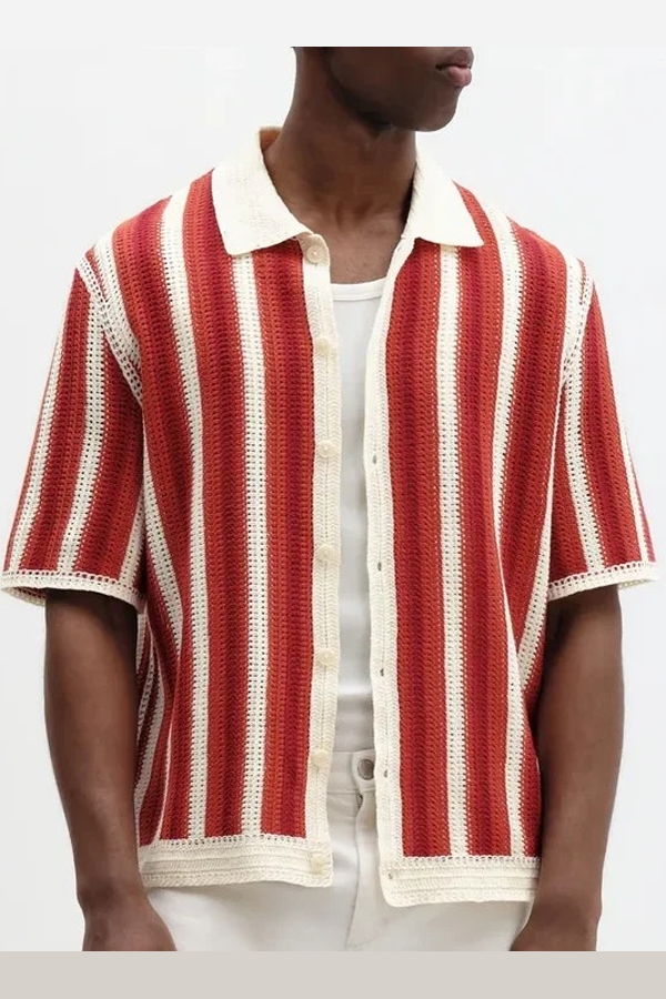 Wax London Porto Knitted Crochet Shirt
