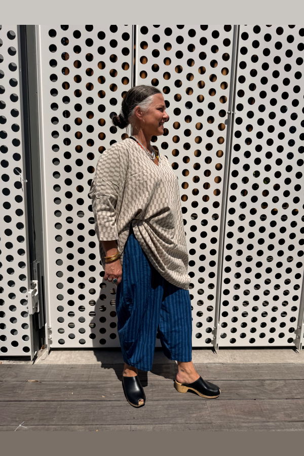 Happy French Gang Marius Pants - Indigo Dark Stripes