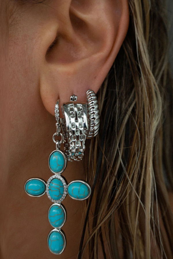 Luv AJ Ridged Marbella Hoops - Silver