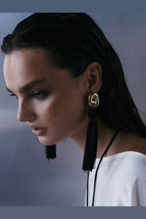Luv AJ Solstice Knot Tassel Earrings