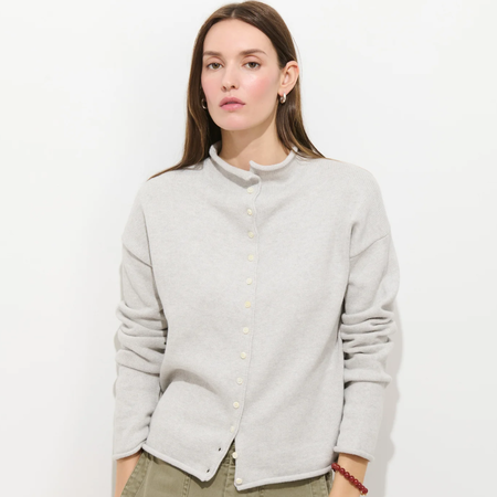 White Mohair Ribbed Cardigan | Garmentory