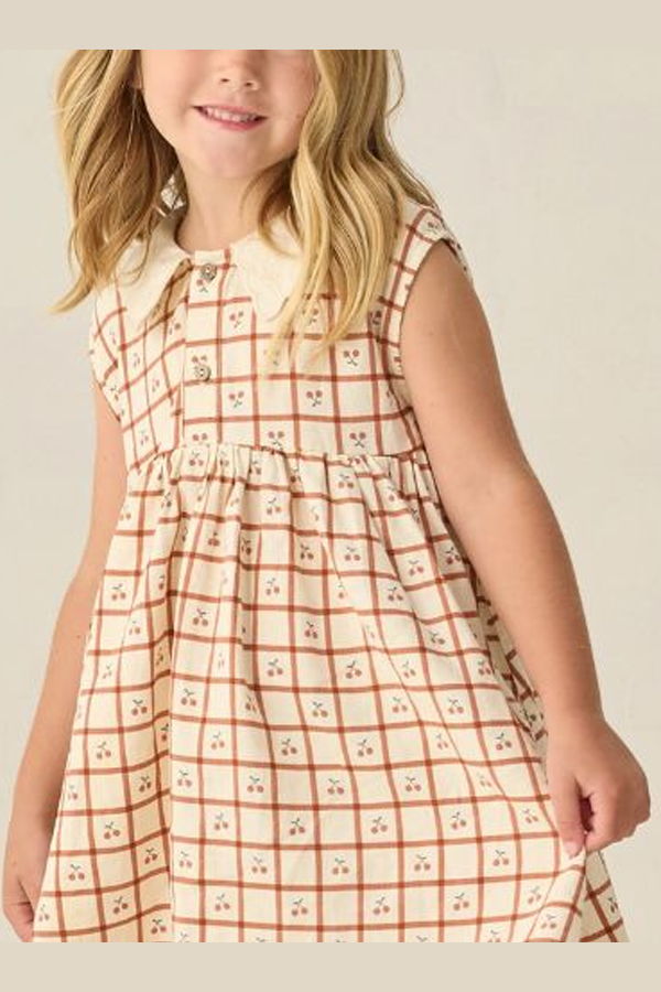 KIDS Rylee + Cru Collared Babydoll Dress - Natural
