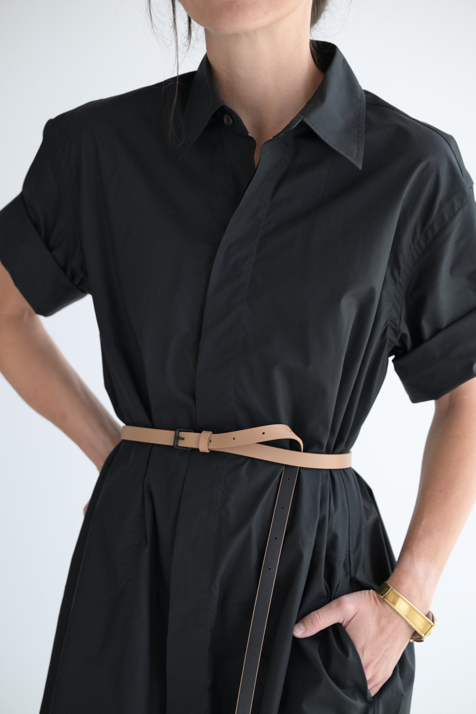 Sofie D’Hoore Black Leather Belt Size 95 Designer Minimalist Belgium Sofie D main image 4