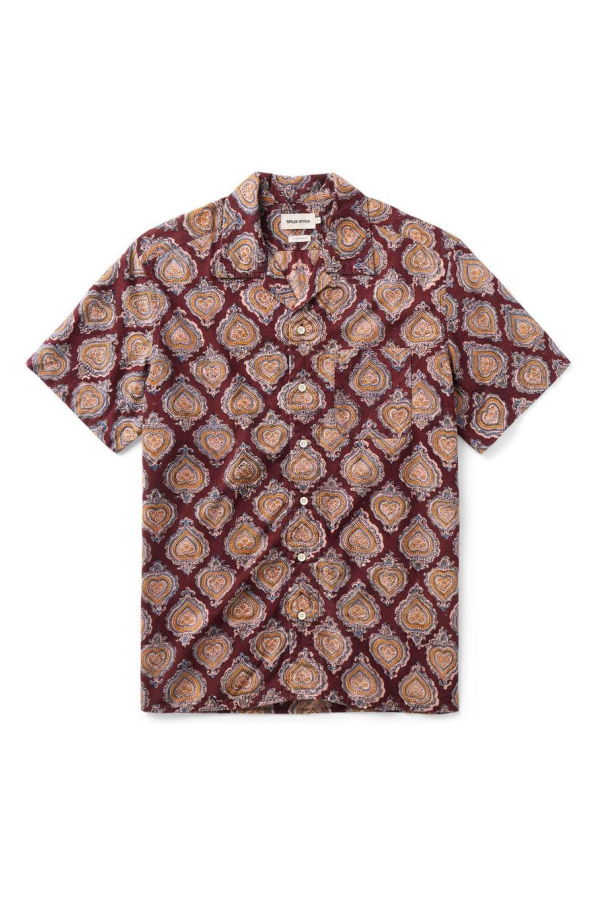 Taylor Stitch The Hawthorne Shirt - Sangria Block Print
